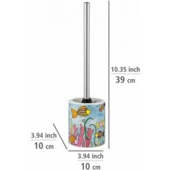 WENKO Kit D'accessoires Pour WC Rollin'Art Ocean Life, Porte-brosse WC Ouvert Flexible En Céramique De Haute Qualité Imprimée D'un Motif Vie Sous-marine, Avec Brosse à WC Noire Ø 8 Cm, Ø 10 X 39 Cm 10 WENKO Kit D'accessoires Pour WC Rollin'Art Ocean Life, Porte-brosse WC Ouvert Flexible En Céramique De Haute Qualité Imprimée D'un Motif Vie Sous-marine, Avec Brosse à WC Noire Ø 8 Cm, Ø 10 X 39 Cm -WENKO Soldes 55471286 4