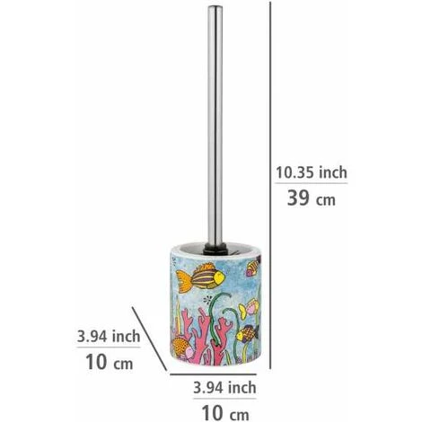 WENKO Kit D'accessoires Pour WC Rollin'Art Ocean Life, Porte-brosse WC Ouvert Flexible En Céramique De Haute Qualité Imprimée D'un Motif Vie Sous-marine, Avec Brosse à WC Noire Ø 8 Cm, Ø 10 X 39 Cm 6 WENKO Kit D'accessoires Pour WC Rollin'Art Ocean Life, Porte-brosse WC Ouvert Flexible En Céramique De Haute Qualité Imprimée D'un Motif Vie Sous-marine, Avec Brosse à WC Noire Ø 8 Cm, Ø 10 X 39 Cm – Image 4