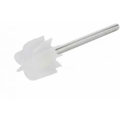 WENKO Brosse à WC De Rechange Blanche Avec Tête à Lamelles En Silicone, Brosse à WC à Tête En Silicone Durable Avec Effet Spécialement Antiadhésif & Manche En Inox, Ø 7,5 X 35,5 Cm