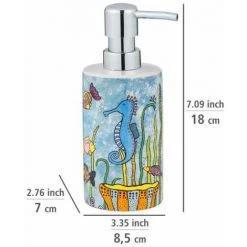 WENKO Distributeur De Savon Rollin'Art Ocean Life, Distributeur à Pompe Rechargeable En Céramique De 360 Ml Pour Savon, Liquide Vaisselle Ou Désinfectant Avec Motif Monde Sous-marin, 8,5 X 18 X 7 Cm 9 WENKO Distributeur De Savon Rollin'Art Ocean Life, Distributeur à Pompe Rechargeable En Céramique De 360 Ml Pour Savon, Liquide Vaisselle Ou Désinfectant Avec Motif Monde Sous-marin, 8,5 X 18 X 7 Cm -WENKO Soldes 55471305 3