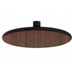 WENKO Douchette Ciel De Pluie Watersaving Wood, Pomme De Douche Durable, Aspect Bois, économie D'eau, Confort Total, Raccord Universel ½" Et Adapté Aux Chauffe-eau Instantanés, Ø 22,5 Cm, Marron/noir