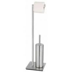 WENKO Kit D'accessoires Pour WC Sur Pied Recco, Porte-brosse WC Et Distributeur Papier Toilette En Inox Satiné Sur Plaque Lourde D'une Bonne Stabilité, Brosse WC à Tête En Silicone, 20 X 71,5 X 20 Cm 11 WENKO Kit D'accessoires Pour WC Sur Pied Recco, Porte-brosse WC Et Distributeur Papier Toilette En Inox Satiné Sur Plaque Lourde D'une Bonne Stabilité, Brosse WC à Tête En Silicone, 20 X 71,5 X 20 Cm -WENKO Soldes 55471310 5