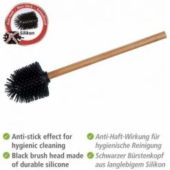 WENKO Brosse WC En Silicone, Brosse De Rechange Pour WC Avec Manche En Bambou Et Tête Interchangeable En Silicone Pour Un Nettoyage Hygiénique Des Toilettes, (L/P X H) : Ø 7,5 X 35 Cm, Marron/noir 8 WENKO Brosse WC En Silicone, Brosse De Rechange Pour WC Avec Manche En Bambou Et Tête Interchangeable En Silicone Pour Un Nettoyage Hygiénique Des Toilettes, (L/P X H) : Ø 7,5 X 35 Cm, Marron/noir -WENKO Soldes 55471314 2