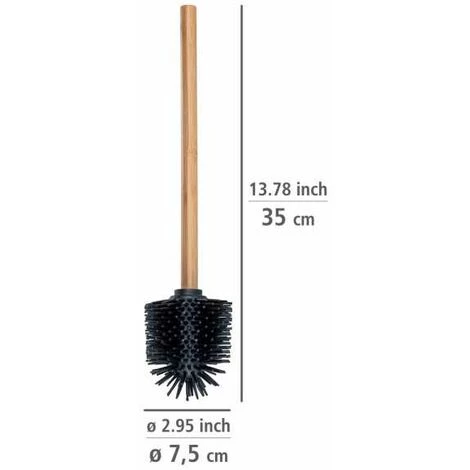 WENKO Brosse WC En Silicone, Brosse De Rechange Pour WC Avec Manche En Bambou Et Tête Interchangeable En Silicone Pour Un Nettoyage Hygiénique Des Toilettes, (L/P X H) : Ø 7,5 X 35 Cm, Marron/noir 6 WENKO Brosse WC En Silicone, Brosse De Rechange Pour WC Avec Manche En Bambou Et Tête Interchangeable En Silicone Pour Un Nettoyage Hygiénique Des Toilettes, (L/P X H) : Ø 7,5 X 35 Cm, Marron/noir – Image 4