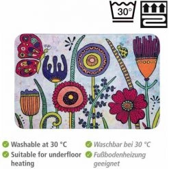 WENKO Tapis De Bain Rollin'Art Full Bloom, Tapis De Douche à Motif Prairie Fleurie, Surface Velours & Dessous Antidérapant, Compatible Avec Le Chauffage Au Sol, 100 % Polyester, 45 X 70 Cm 9 WENKO Tapis De Bain Rollin'Art Full Bloom, Tapis De Douche à Motif Prairie Fleurie, Surface Velours & Dessous Antidérapant, Compatible Avec Le Chauffage Au Sol, 100 % Polyester, 45 X 70 Cm -WENKO Soldes 55471318 3