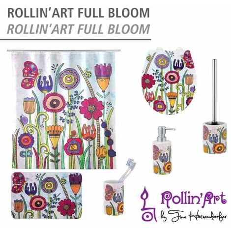 WENKO Tapis De Bain Rollin'Art Full Bloom, Tapis De Douche à Motif Prairie Fleurie, Surface Velours & Dessous Antidérapant, Compatible Avec Le Chauffage Au Sol, 100 % Polyester, 45 X 70 Cm 7 WENKO Tapis De Bain Rollin'Art Full Bloom, Tapis De Douche à Motif Prairie Fleurie, Surface Velours & Dessous Antidérapant, Compatible Avec Le Chauffage Au Sol, 100 % Polyester, 45 X 70 Cm – Image 5