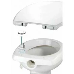 WENKO Siège WC Tallone, Abattant De Toilette Anti-rayure En Duroplast Antibactérien Blanc, Fixation Hygiénique Fix-Clip En Inox & Abaissement Automatique, Fabriqué En Europe, 1,9 Kg, 37,1 X 43,5 Cm -WENKO Soldes 55471319 4