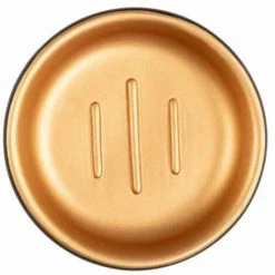 WENKO Porte-savon Palena, Support à Savon Rond Pour Ranger Les Savons Solides Ou Les Shampooings, En Polyrésine De Haute Qualité Et Au Design élégant, (L/P X H) : Ø 10,5 X 2,5 Cm, Bronze -WENKO Soldes 55471322 4