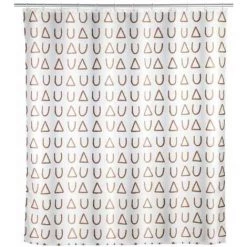 WENKO Rideau De Douche Avila, 180 X 200 Cm, Rideau 100 % Polyester Avec œillets Métalliques & Bande De Lest En Caoutchouc Pour La Douche Et La Baignoire, Hydrofuge & Lavable, 12 Anneaux Blancs Inclus
