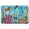 WENKO Tapis De Bain Rollin'Art Full Bloom, Tapis De Douche à Motif Vie Sous-marine, Surface Velours & Dessous Antidérapant, Compatible Avec Le Chauffage Au Sol, 100 % Polyester, 45 X 70 Cm