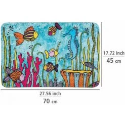 WENKO Tapis De Bain Rollin'Art Full Bloom, Tapis De Douche à Motif Vie Sous-marine, Surface Velours & Dessous Antidérapant, Compatible Avec Le Chauffage Au Sol, 100 % Polyester, 45 X 70 Cm 10 WENKO Tapis De Bain Rollin'Art Full Bloom, Tapis De Douche à Motif Vie Sous-marine, Surface Velours & Dessous Antidérapant, Compatible Avec Le Chauffage Au Sol, 100 % Polyester, 45 X 70 Cm -WENKO Soldes 55471332 4