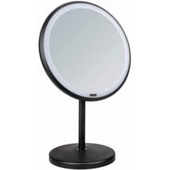WENKO Miroir De Maquillage à LED Sur Pied Onno, éclairage LED Variable, Grossissement 5x, Allumage/extinction Tactile, Fonctionne Sur Piles Ou Par Câble USB, 20x34x13,5 Cm, Noir 9 WENKO Miroir De Maquillage à LED Sur Pied Onno, éclairage LED Variable, Grossissement 5x, Allumage/extinction Tactile, Fonctionne Sur Piles Ou Par Câble USB, 20x34x13,5 Cm, Noir -WENKO Soldes 55471334 4