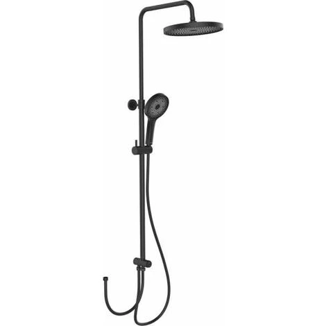 WENKO Système De Douche Softwater, Barre De Douche Inox, Pomme De Douche Ciel De Pluie, Douchette, Flexible Et Curseur De Douche, Raccordement à La Robinetterie, Hauteur Réglable (75-120 Cm), Noir 3 WENKO Système De Douche Softwater, Barre De Douche Inox, Pomme De Douche Ciel De Pluie, Douchette, Flexible Et Curseur De Douche, Raccordement à La Robinetterie, Hauteur Réglable (75-120 Cm), Noir