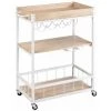 WENKO Desserte Sur Roulettes Rustico, 3 Niveaux, Chariot De Service WENKO, îlot De Cuisine Avec Support Pour Verres à Pied & Bouteilles, 80 X 89,5 X 40 cm, En Métal Vernis Et MDF, Sonoma/blanc. 2 WENKO Desserte Sur Roulettes Rustico, 3 Niveaux, Chariot De Service WENKO, îlot De Cuisine Avec Support Pour Verres à Pied & Bouteilles, 80 X 89,5 X 40 cm, En Métal Vernis Et MDF, Sonoma/blanc. -WENKO Soldes 55502892 1