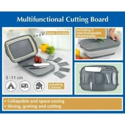 WENKO Planche à Découper Multi-usages 10 En 1 - Longueur 34 Hauteur 23 Profondeur 11 Cm - Gris Foncé -WENKO Soldes 56413756 4