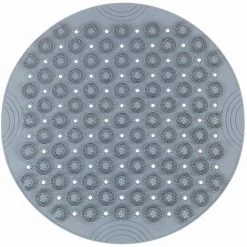 WENKO Tapis De Massage Pour La Douche - Gris - Diamètre 55, Epaisseur 0.5cm - Gris