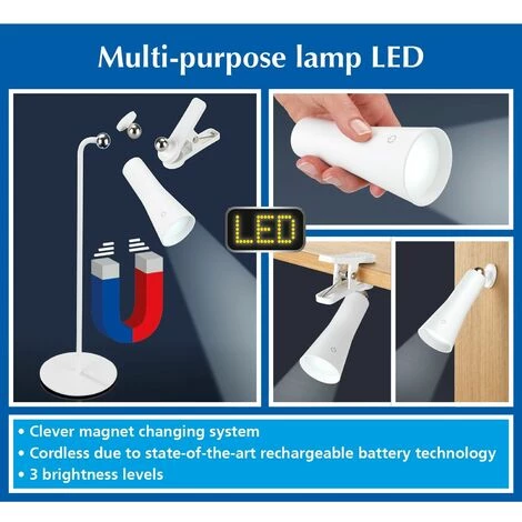 WENKO Lampe Multifonctionnelle LED - Longueur 40 Hauteur 20 Profondeur 12 Cm - Blanc 5 WENKO Lampe Multifonctionnelle LED - Longueur 40 Hauteur 20 Profondeur 12 Cm - Blanc – Image 4