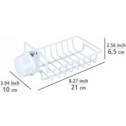 WENKO Porte Eponge Robinet, Porte éponge évier Cuisine à Fixer Au Robinet Du Lavabo Ou De L'évier, Métal - Plastique, 21x6,5x10 Cm, Blanc 11 WENKO Porte Eponge Robinet, Porte éponge évier Cuisine à Fixer Au Robinet Du Lavabo Ou De L'évier, Métal - Plastique, 21x6,5x10 Cm, Blanc -WENKO Soldes 56639644 5