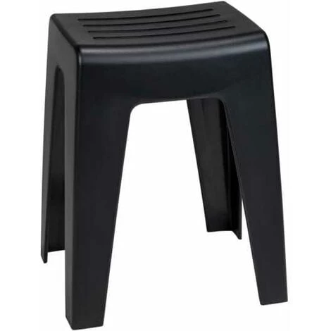 WENKO Tabouret De Bain Kumba, Design Moderne De Haute Qualité, Pouvant Supporter Des Charges Jusqu'à 120 Kg, Idéal Pour Salle De Bain & WC, Plastique, 38x47x32 Cm, Noir 3 WENKO Tabouret De Bain Kumba, Design Moderne De Haute Qualité, Pouvant Supporter Des Charges Jusqu'à 120 Kg, Idéal Pour Salle De Bain & WC, Plastique, 38x47x32 Cm, Noir