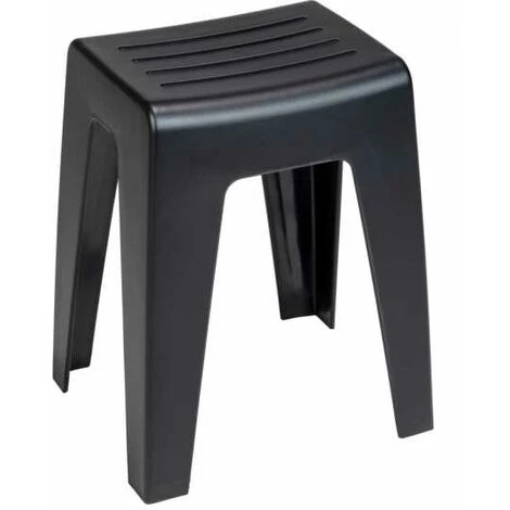 WENKO Tabouret De Bain Kumba, Design Moderne De Haute Qualité, Pouvant Supporter Des Charges Jusqu'à 120 Kg, Idéal Pour Salle De Bain & WC, Plastique, 38x47x32 Cm, Noir 5 WENKO Tabouret De Bain Kumba, Design Moderne De Haute Qualité, Pouvant Supporter Des Charges Jusqu'à 120 Kg, Idéal Pour Salle De Bain & WC, Plastique, 38x47x32 Cm, Noir – Image 3
