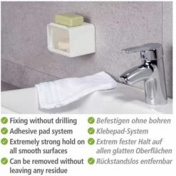 WENKO Porte-savon Turbo-Loc® Tonale, Blanc 10 WENKO Porte-savon Turbo-Loc® Tonale, Blanc -WENKO Soldes 57601381 4