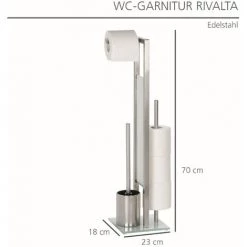 WENKO Serviteur WC 3en1 Rivalta, Brosse WC Et Dérouleur Papier Toilette Et Réserve Papier Toilette, Acier Inox, Lot De 2 éponges Offertes 10 WENKO Serviteur WC 3en1 Rivalta, Brosse WC Et Dérouleur Papier Toilette Et Réserve Papier Toilette, Acier Inox, Lot De 2 éponges Offertes -WENKO Soldes 58040836 4
