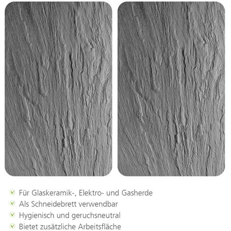 WENKO Protection Plaque De Cuisson En Verre Trempé Effet Ardoise, Lot De 2 éponges Offertes 4 WENKO Protection Plaque De Cuisson En Verre Trempé Effet Ardoise, Lot De 2 éponges Offertes – Image 2