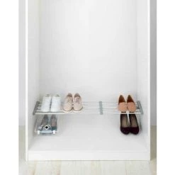 WENKO Etagère De Rangement Télescopique Pour Placard Ou Dressing, Range Chaussure, Portant Vêtement, Aluminium, 70-120x3x23 Cm, Argent -WENKO Soldes 58115005 4