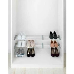 WENKO Etagère De Rangement Télescopique Pour Placard Ou Dressing, Range Chaussure, Portant Vêtement, Aluminium, 70-120x3x23 Cm, Argent -WENKO Soldes 58115005 5