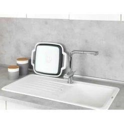 WENKO Bac De Lavage Pliable Sira, Bac-vaisselle Pliable Avec Bouchon D'écoulement Intégré & Anses Pour Un Transport Facile, Rangement Peu Encombrant, 8 Litres, (l X H X P) 39 X 32,5 X 18, Gris/blanc 10 WENKO Bac De Lavage Pliable Sira, Bac-vaisselle Pliable Avec Bouchon D'écoulement Intégré & Anses Pour Un Transport Facile, Rangement Peu Encombrant, 8 Litres, (l X H X P) 39 X 32,5 X 18, Gris/blanc -WENKO Soldes 58115006 4