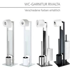 WENKO Serviteur WC 3en1 Rivalta, Brosse WC Et Derouleur Papier Avec Réserve Papier Toilette, Noir Inox, 18x70x23cm, Lot De 2 éponges Offertes 11 WENKO Serviteur WC 3en1 Rivalta, Brosse WC Et Derouleur Papier Avec Réserve Papier Toilette, Noir Inox, 18x70x23cm, Lot De 2 éponges Offertes -WENKO Soldes 58115007 5
