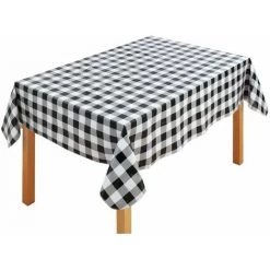 WENKO Housse De Table Vichy - Longueur 140 Largeur 180 Epaisseur 0,1 Cm - Gris
