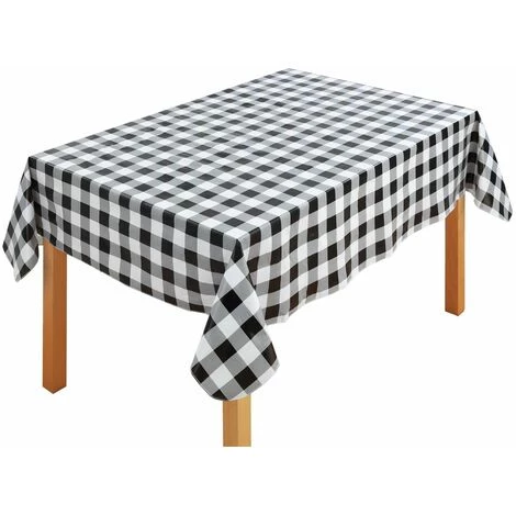WENKO Housse De Table Vichy - Longueur 140 Largeur 180 Epaisseur 0,1 Cm - Gris 3 WENKO Housse De Table Vichy - Longueur 140 Largeur 180 Epaisseur 0,1 Cm - Gris
