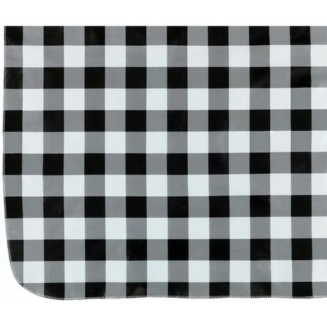 WENKO Housse De Table Vichy - Longueur 140 Largeur 180 Epaisseur 0,1 Cm - Gris 4 WENKO Housse De Table Vichy - Longueur 140 Largeur 180 Epaisseur 0,1 Cm - Gris – Image 2