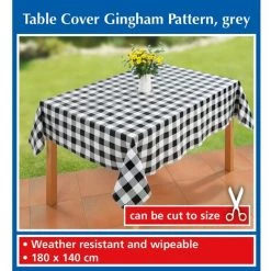 WENKO Housse De Table Vichy - Longueur 140 Largeur 180 Epaisseur 0,1 Cm - Gris 9 WENKO Housse De Table Vichy - Longueur 140 Largeur 180 Epaisseur 0,1 Cm - Gris -WENKO Soldes 58697681 4