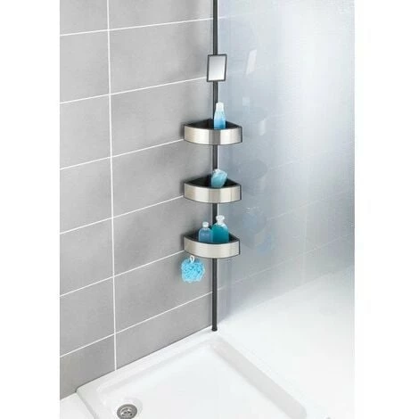 WENKO Etagère De Bain / Douche À Ventouse, Argent Et Noir, Premium 4 WENKO Etagère De Bain / Douche À Ventouse, Argent Et Noir, Premium – Image 2