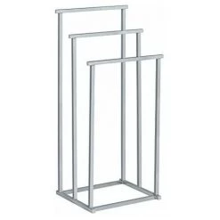 WENKO Porte-serviettes Quadro - Porte-vêtements, 3 Barres, Acier Inoxydable, 38 X 84.5 X 32.5 Cm, Brillant