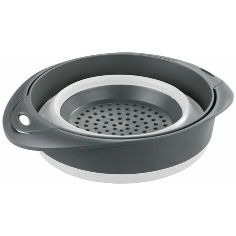 WENKO Bol Et Passoire 2 En 1 - Longueur 26 Hauteur 20 Profondeur 11 Cm - Gris Foncé 3 WENKO Bol Et Passoire 2 En 1 - Longueur 26 Hauteur 20 Profondeur 11 Cm - Gris Foncé