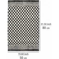 WENKO Tapis De Bain Tara, Tapis De Bain Durable, Fabriqué En Bouteilles PET Recyclées Au Visuel Ethno Tendance Et Dessous Antidérapant, Lavable Jusqu'à 40°C, (l X H) : 50 X 80 Cm, Noir/blanc 10 WENKO Tapis De Bain Tara, Tapis De Bain Durable, Fabriqué En Bouteilles PET Recyclées Au Visuel Ethno Tendance Et Dessous Antidérapant, Lavable Jusqu'à 40°C, (l X H) : 50 X 80 Cm, Noir/blanc -WENKO Soldes 60074214 4