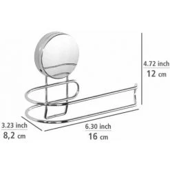 WENKO Porte Papier Toilette Mural Osimo, Dérouleur Papier Toilette Mural Fixation Sans Perçage "Static Loc Plus", Acier, 15,5x13x8,5 Cm, Chromé -WENKO Soldes 60286114 5