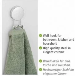 WENKO Crochet Porte Manteau Osimo, Crochet Porte Serviette Mural, Solution Sans Perçage, Innovation "Static Loc Plus", Acier, 6x10x3,5 Cm, Chromé 9 WENKO Crochet Porte Manteau Osimo, Crochet Porte Serviette Mural, Solution Sans Perçage, Innovation "Static Loc Plus", Acier, 6x10x3,5 Cm, Chromé -WENKO Soldes 60286115 3
