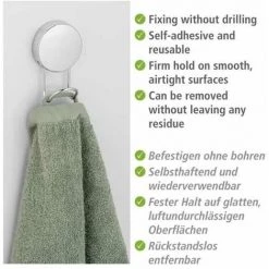 WENKO Crochet Porte Manteau Osimo, Crochet Porte Serviette Mural, Solution Sans Perçage, Innovation "Static Loc Plus", Acier, 6x10x3,5 Cm, Chromé 10 WENKO Crochet Porte Manteau Osimo, Crochet Porte Serviette Mural, Solution Sans Perçage, Innovation "Static Loc Plus", Acier, 6x10x3,5 Cm, Chromé -WENKO Soldes 60286115 4