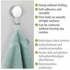 WENKO Crochet Mural Porte Serviette Osimo, Crochet Porte Manteau Mural Fixation Sans Perçage "Static Loc Plus", Lot De 2, Acier - Plastique, 6x10x3,5 Cm, Brillant 10 WENKO Crochet Mural Porte Serviette Osimo, Crochet Porte Manteau Mural Fixation Sans Perçage "Static Loc Plus", Lot De 2, Acier - Plastique, 6x10x3,5 Cm, Brillant -WENKO Soldes 60286116 4