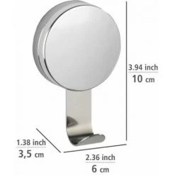 WENKO Crochet Mural Porte Serviette Osimo, Crochet Porte Manteau Mural Fixation Sans Perçage "Static Loc Plus", Lot De 2, Acier - Plastique, 6x10x3,5 Cm, Brillant 11 WENKO Crochet Mural Porte Serviette Osimo, Crochet Porte Manteau Mural Fixation Sans Perçage "Static Loc Plus", Lot De 2, Acier - Plastique, 6x10x3,5 Cm, Brillant -WENKO Soldes 60286116 5