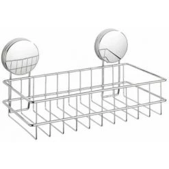 WENKO Etagère De Douche Murale Osimo, Panier De Douche Mural Fixation Sans Perçage "Static Loc Plus", Acier, 24x13x13,5 Cm, Chromé