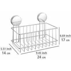 WENKO Panier De Douche Mural Osimo, Etagère De Douche Murale Fixation Sans Perçage "Static Loc Plus", Acier, 24x16,5x13,5 Cm, Chromé -WENKO Soldes 60286118 5
