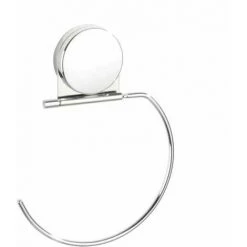 WENKO Porte Serviette Salle De Bain Mural Osimo, Anneau Porte Serviette Mural Fixation Sans Perçage "Static Loc Plus", Acier - Plastique, 15,5x20,5x2 Cm, Chromé