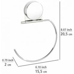 WENKO Porte Serviette Salle De Bain Mural Osimo, Anneau Porte Serviette Mural Fixation Sans Perçage "Static Loc Plus", Acier - Plastique, 15,5x20,5x2 Cm, Chromé 11 WENKO Porte Serviette Salle De Bain Mural Osimo, Anneau Porte Serviette Mural Fixation Sans Perçage "Static Loc Plus", Acier - Plastique, 15,5x20,5x2 Cm, Chromé -WENKO Soldes 60286119 5