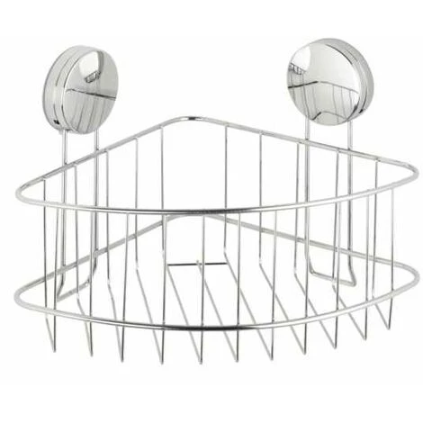 WENKO Etagère D'angle Salle De Bain Osimo, Rangement Douche Angle Fixation Sans Perçage "Static Loc Plus", Acier, 26,5x18x19 Cm, Chromé 3 WENKO Etagère D'angle Salle De Bain Osimo, Rangement Douche Angle Fixation Sans Perçage "Static Loc Plus", Acier, 26,5x18x19 Cm, Chromé