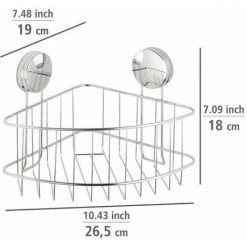 WENKO Etagère D'angle Salle De Bain Osimo, Rangement Douche Angle Fixation Sans Perçage "Static Loc Plus", Acier, 26,5x18x19 Cm, Chromé 11 WENKO Etagère D'angle Salle De Bain Osimo, Rangement Douche Angle Fixation Sans Perçage "Static Loc Plus", Acier, 26,5x18x19 Cm, Chromé -WENKO Soldes 60286120 5